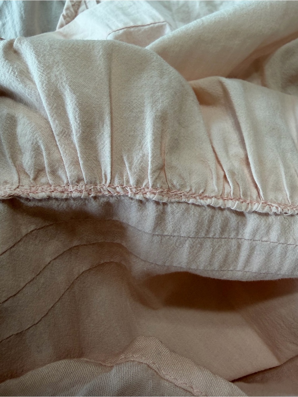 Pampelone Perle Blush Pink Pintuck Pleat Cotton Tiered Maxi Dress Small Handmade - Picture 10 of 10